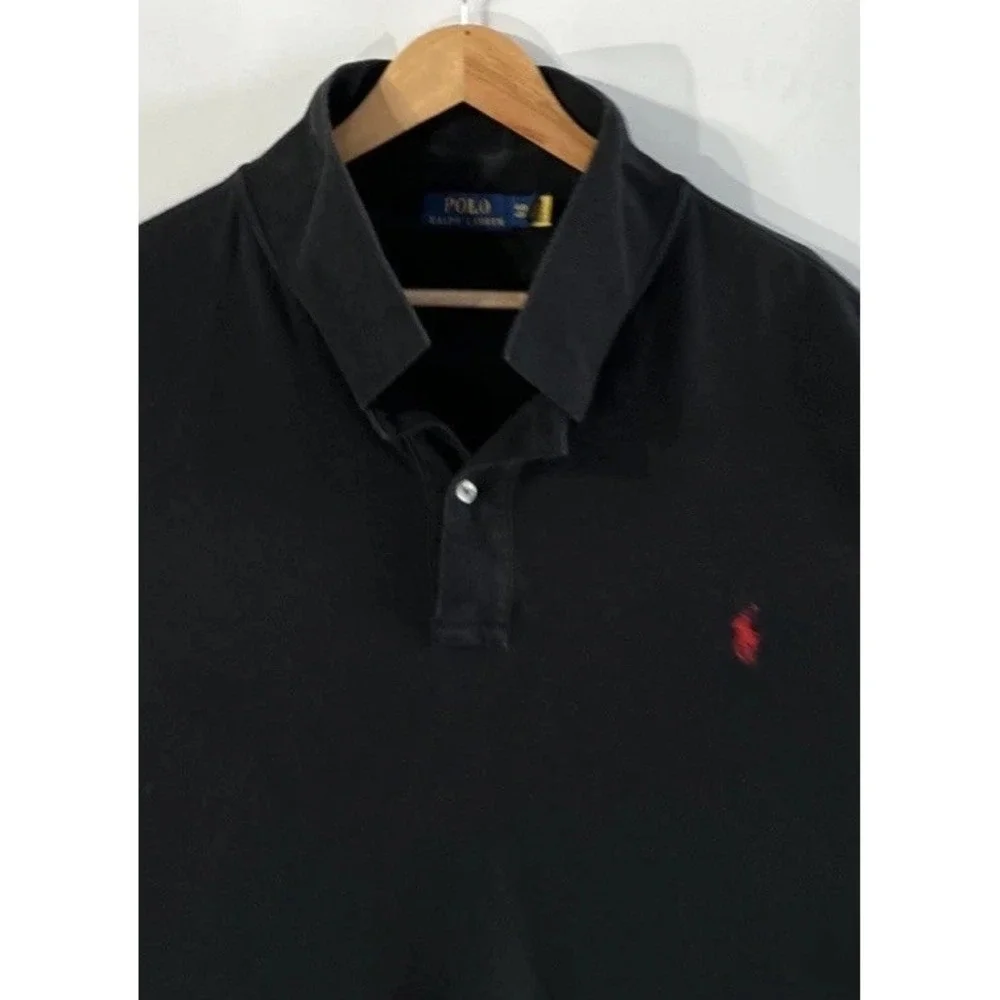 Mens Polo Ralph Lauren Big & Tall‎ Polo Shirt Sz 4XB Big Short Sleeve Black